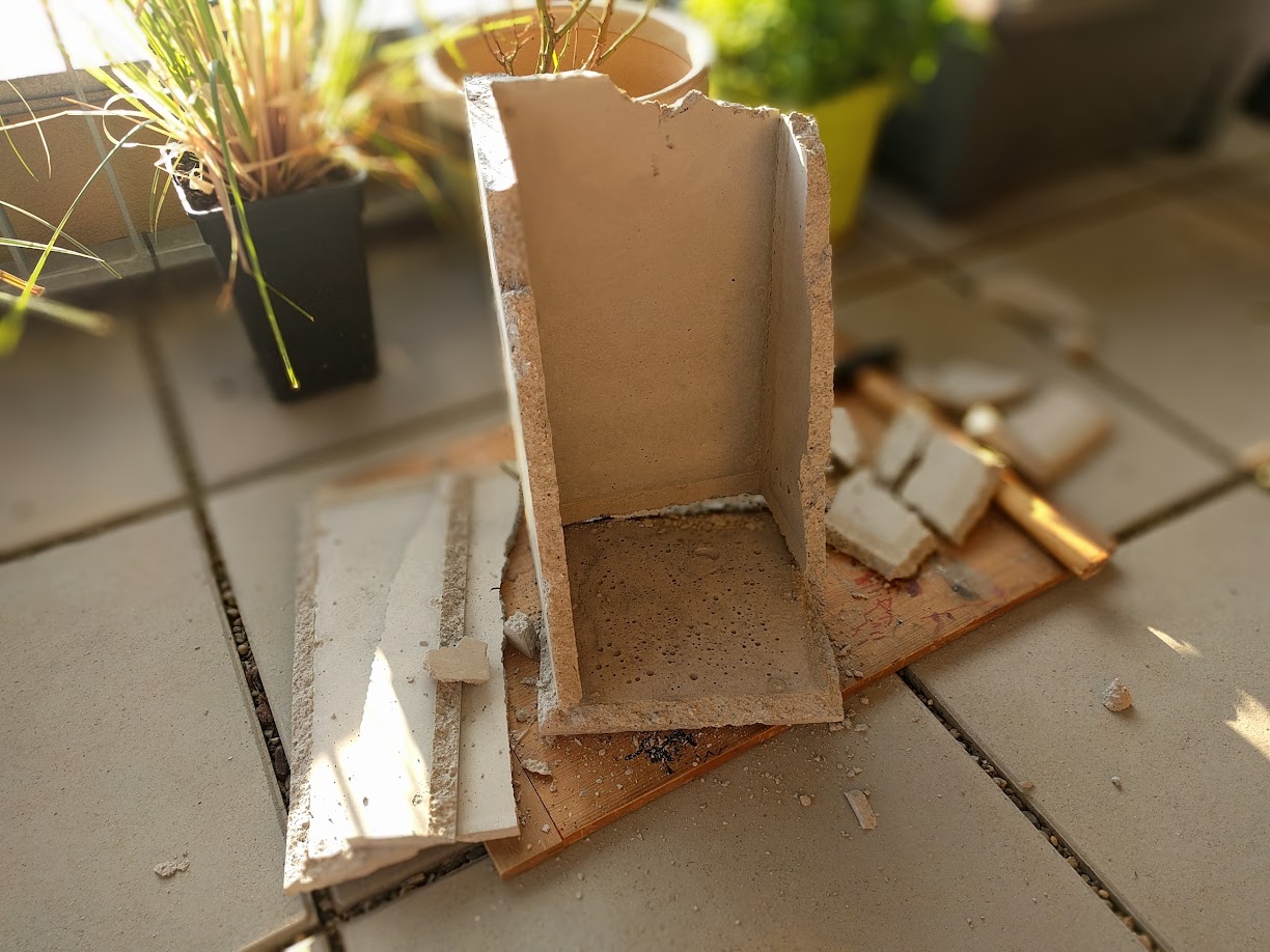 After removing the inner mould