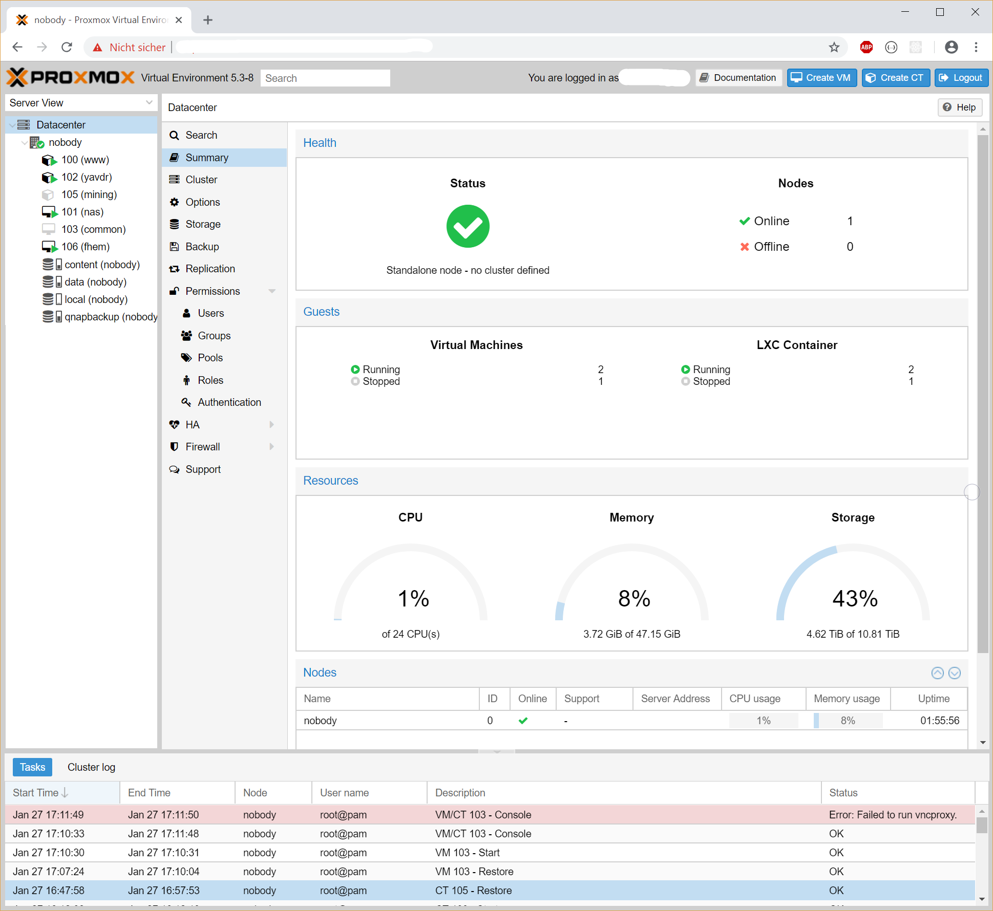 After initial installation