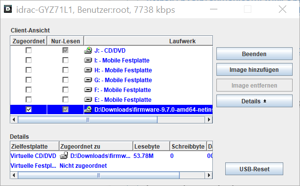Mount virtual CD via iDrac
